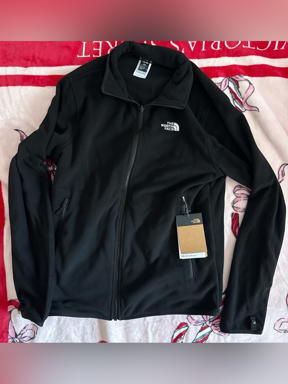 NWT Men North Face glacier black fleece jacket M